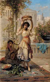 The Dancing Tambourine Girl By Hans Zatzka