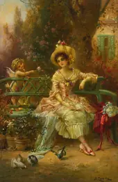 Thinking of Him By Hans Zatzka