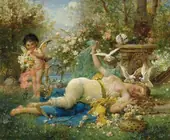 Venus and Cupid By Hans Zatzka