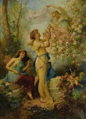 Venus With Putti and Attendants By Hans Zatzka