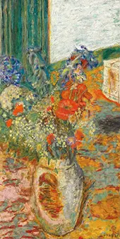Flowers in a Stoneware Pot By Pierre Bonnard