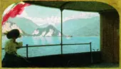 Boat on Lake Maggiore By Angelo Morbelli