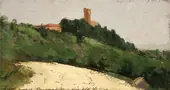 Monferrato Road with the Castle of Uviglie 1873 By Angelo Morbelli