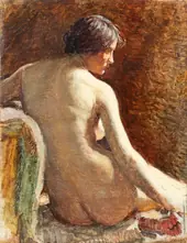 Seated Female Nude c1919 By Angelo Morbelli