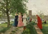 Dante Meets Beatrice 1903 By Raffaello Sorbi