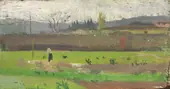 View of the Tuscan Countryside By Raffaello Sorbi