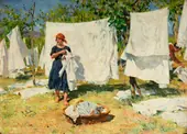 Washerwomen By Raffaello Sorbi