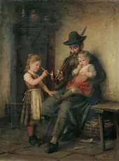 Lighting Grandpa's Pipe By Rudolf Epp
