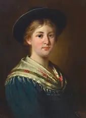 Portrait of a Young Woman By Rudolf Epp