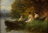 The Three Bathing Nymphs By Rudolf Epp