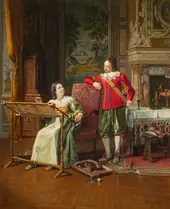 A Happy Couple in a 17th Century Interior By Victor Marais-Milton