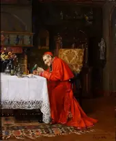 Cardinal With a Parakeet By Victor Marais-Milton
