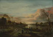 Landscape at Sunset By Aert van der Neer