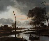 River View Evening By Aert van der Neer