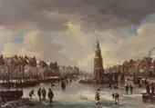 Town on a Frozen River By Aert van der Neer