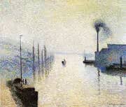 River Early Morning 1888 By Camille Pissarro
