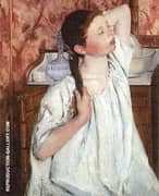 Girl Arranging Her Hair By Mary Cassatt