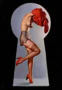 Gil Elvgren Peek a View 1940 By Pin Ups