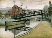 Barges on a Canal 1941 By L-S-Lowry