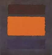 Untitled 1963 Brown Orange Blue on Maroon By Mark Rothko (Inspired By)