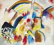 Landscape with 2 Red Spots 1913 By Wassily Kandinsky