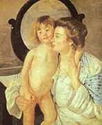 Mother and Child 1901 (Oval Mirror) By Mary Cassatt