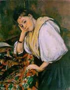 Young Italian Girl Resting on her Elbow 1910 By Paul Cezanne