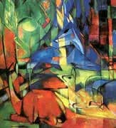 Deer in the Forest 1914 By Franz Marc