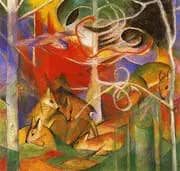 Deer in the Forest I By Franz Marc