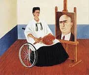 Self Portrait with the Portrait of Doctor Farill 1951 By Frida Kahlo