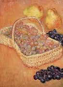 Basket of Grapes Quinces and Pears 1883 By Claude Monet