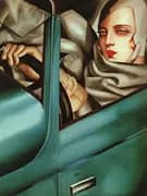 Auto Portrait Green Bugatti By Tamara de Lempicka