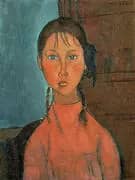 Girl with Pigtails By Amedeo Modigliani