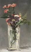 Pinks and Clematis in a Crystal Vase 1882 By Edouard Manet