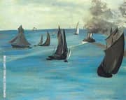 Steamboat Seascape or Sea View Calm Weather c1864 By Edouard Manet