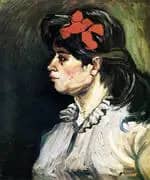 Portrait of a Woman with Red Ribbon 1885 By Vincent van Gogh