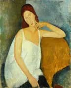 Portrait of Jeanne Hebuterne Sitting 1918 -1 By Amedeo Modigliani