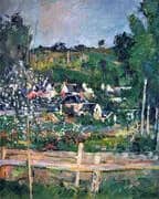 View of Auvers-sur-Oise-The Fence, 1873 By Paul Cezanne