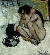 Crazy Woman with Cats 1901 By Pablo Picasso