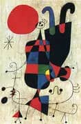 Figures and Dog in Front of the Sun 1949 By Joan Miro