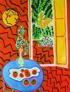Red Interior Still Life on a Blue Table 1948 By Henri Matisse