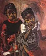 Two Girls Spanish Harlem 1959 By Alice Neel