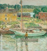 Oyster Sloop Cos Cob 1902 By Childe Hassam