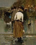 Promenade at Sunset Paris 1888 By Childe Hassam