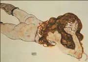 Nude on Her Stomach, 1917 By Egon Schiele