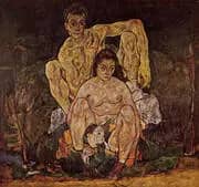 The Family (Squatting Couple) 1918 By Egon Schiele