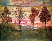 Four Trees 1917 By Egon Schiele