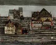 Suburb I 1914 By Egon Schiele