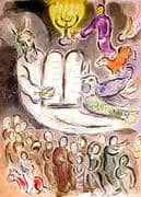 Moses and the Ten Commandments By Marc Chagall