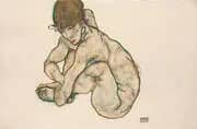Kauernder Weiblicher Akt Crouching Nude Girl1914 By Egon Schiele